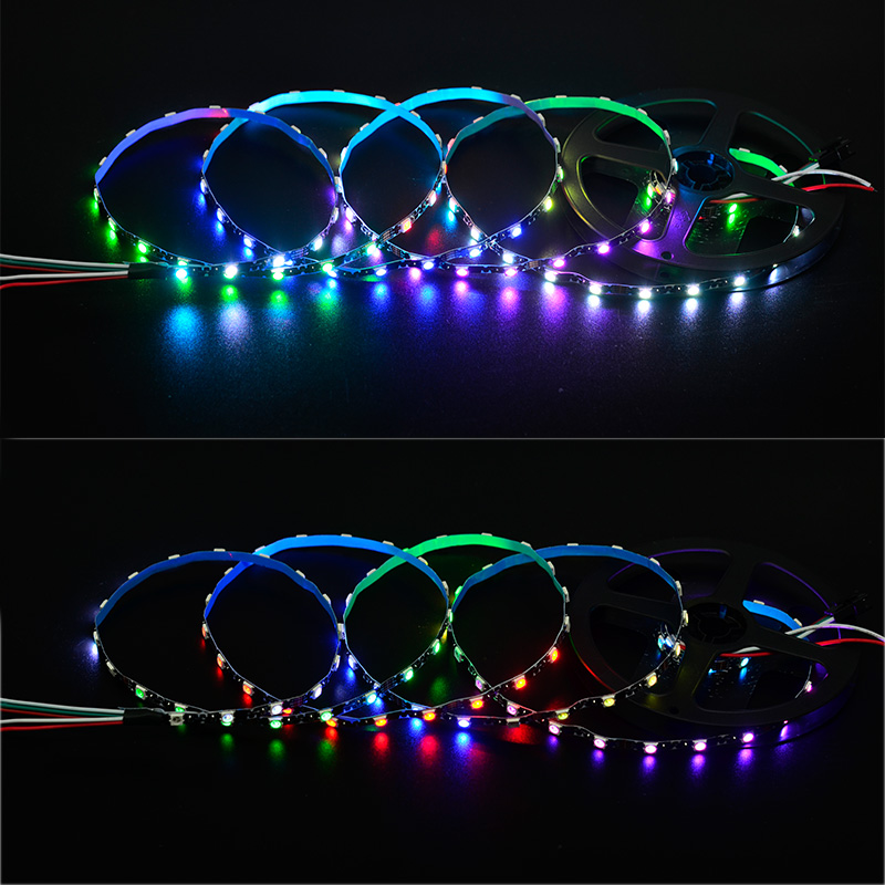 SK6805(Similar to SK6812) SMD2427 S Shape 60LEDS/M DC5V Ultra Slim 5MM-Wide Digital Intelligent Addressable LED Strip Lights SK6805(Similar to SK6812) SMD2427 S Shape 60LEDS/M DC5V Ultra Slim 5MM-Wide Digital Intelligent Addressable LED Strip Lights